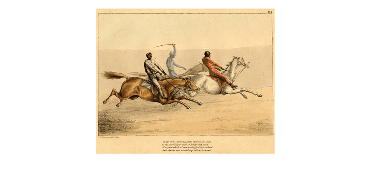 Jockeys Compete at the Washington Races, 1840