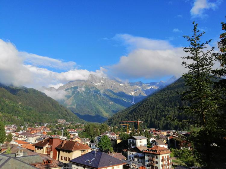 Small town near mountains